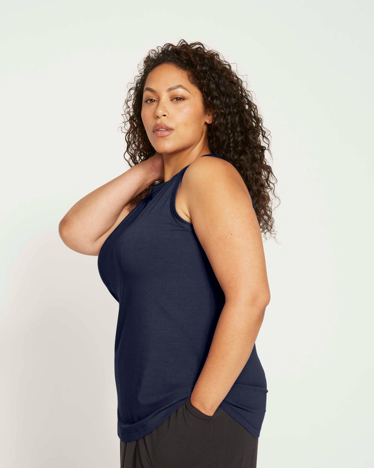 Cai High Neck Tank - Midnight | Universal Standard