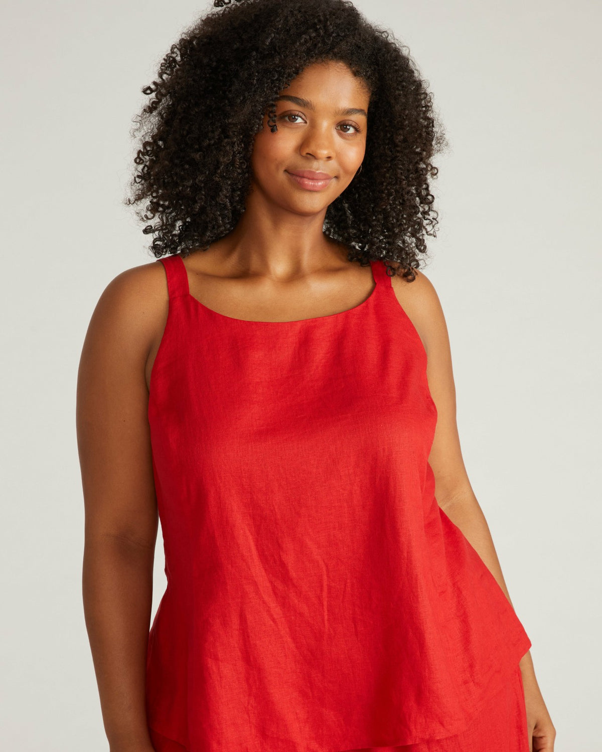 Kuki Sleeveless Linen Blend Top - Ruby Red | Universal Standard
