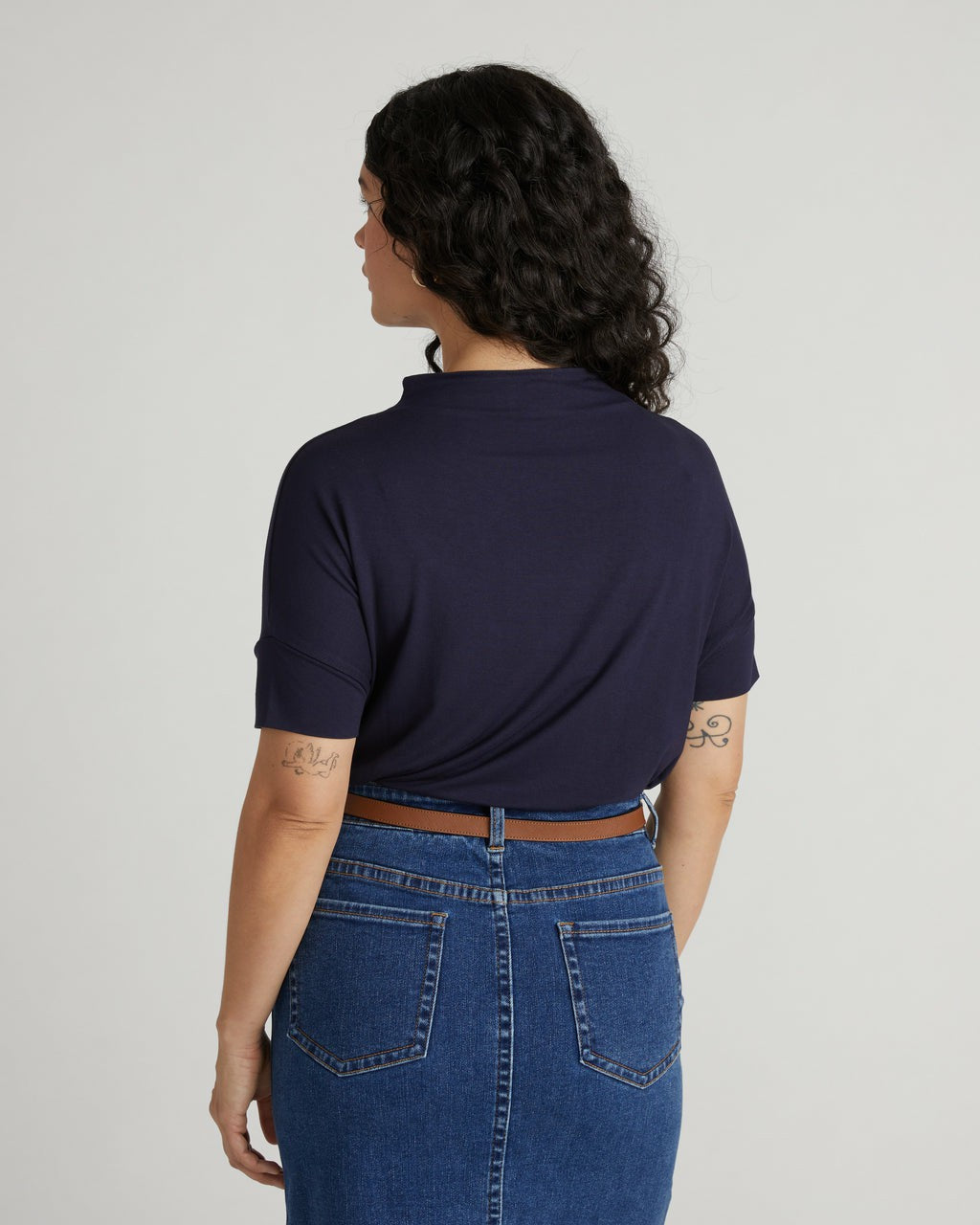 Petra Liquid Jersey Top - Midnight | Universal Standard