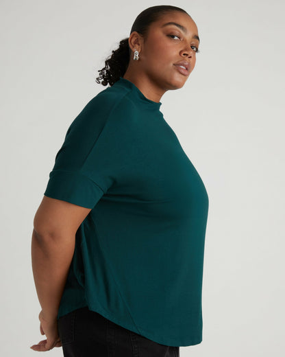 Petra Liquid Jersey Top - Forest Green | Universal Standard