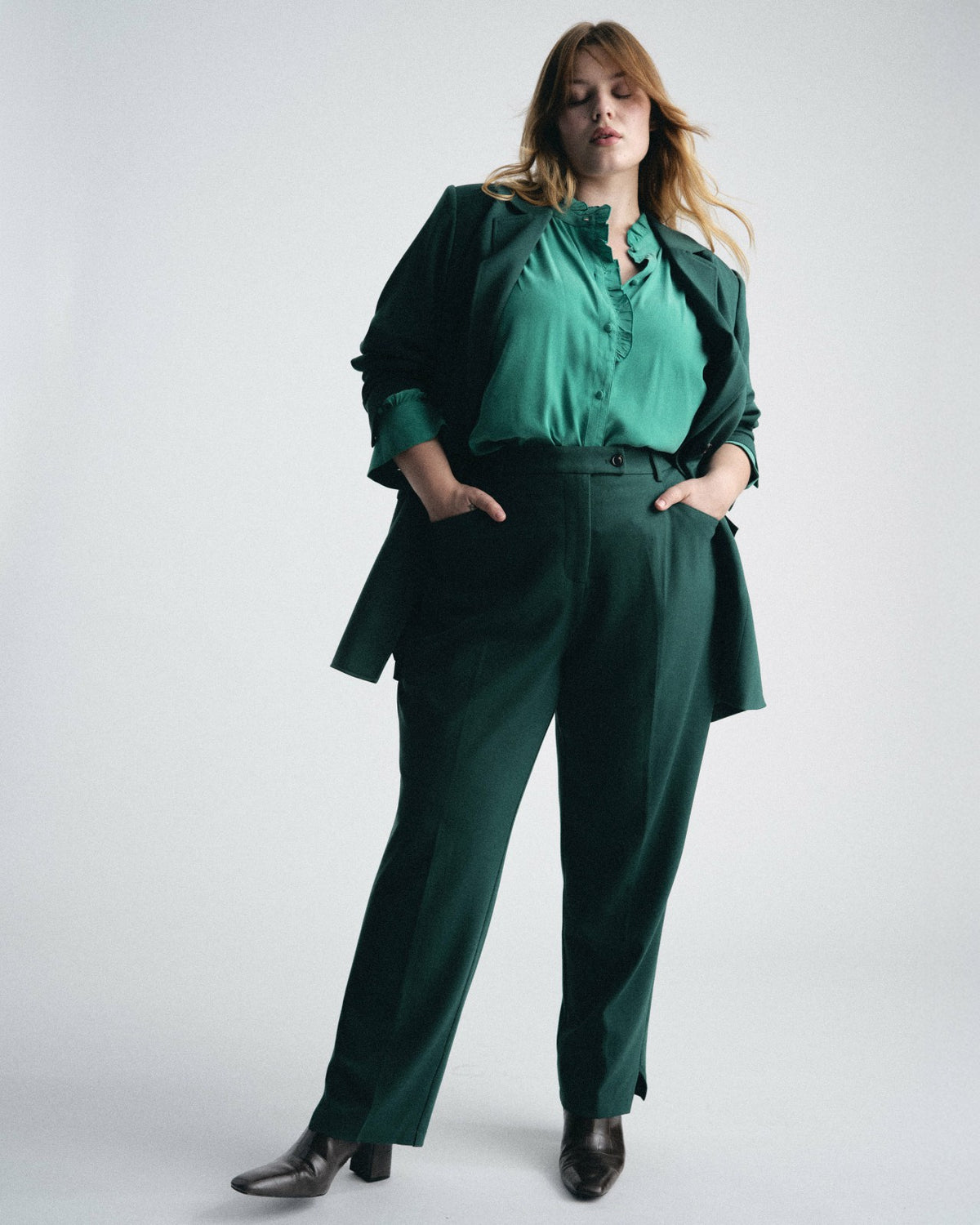 Endora Stretch Cupro Blouse - Green Tourmaline | Universal Standard