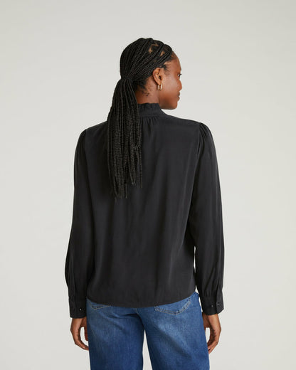 Endora Stretch Cupro Blouse - Black | Universal Standard