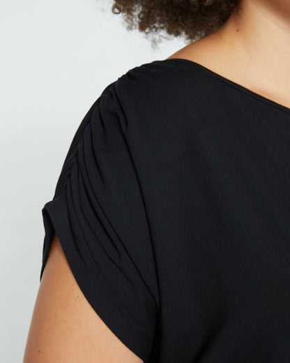 Helena Divine Jersey Gathered Tee - Black | Universal Standard