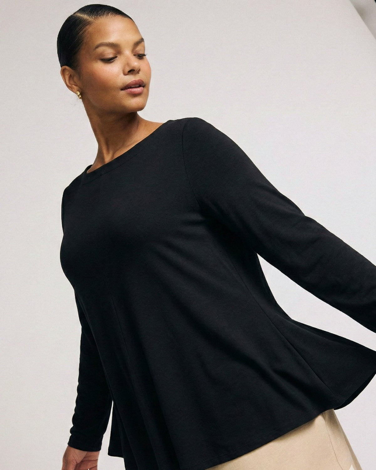 Cassandra Divine Jersey Top - Black | Universal Standard