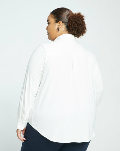Elbe Popover Liquid Jersey Shirt Classic Fit - White | Universal Standard