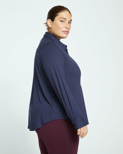 Elbe Popover Liquid Jersey Shirt Classic Fit - Midnight | Universal Standard
