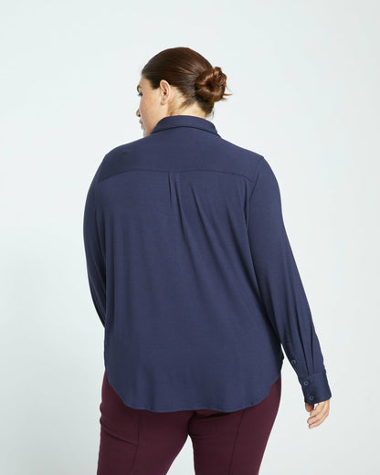 Elbe Popover Liquid Jersey Shirt Classic Fit - Midnight | Universal Standard