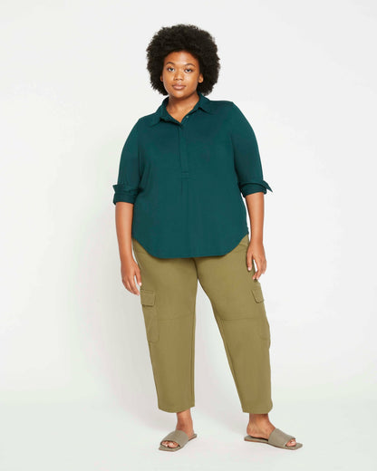 Elbe Popover Liquid Jersey Shirt Classic Fit - Forest Green | Universal Standard
