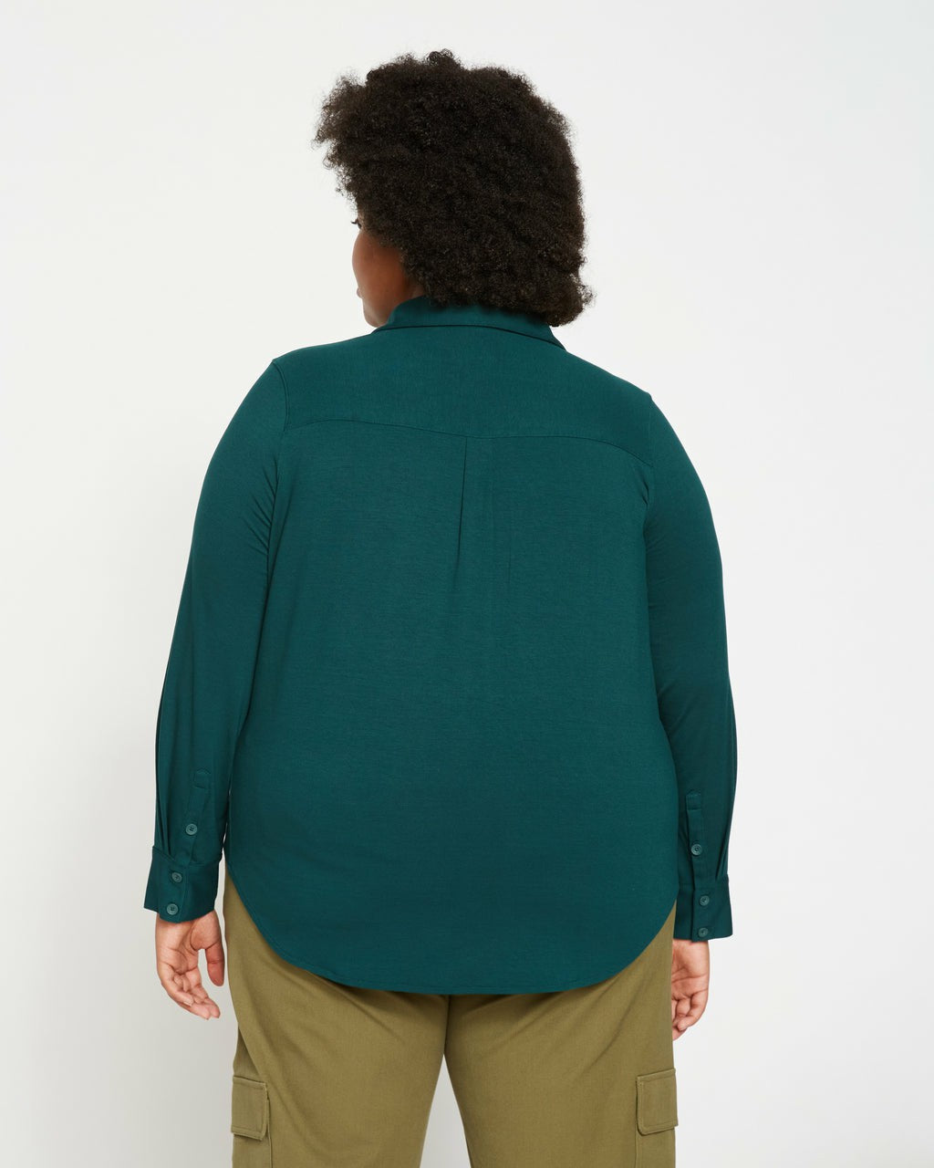 Elbe Popover Liquid Jersey Shirt Classic Fit - Forest Green | Universal Standard