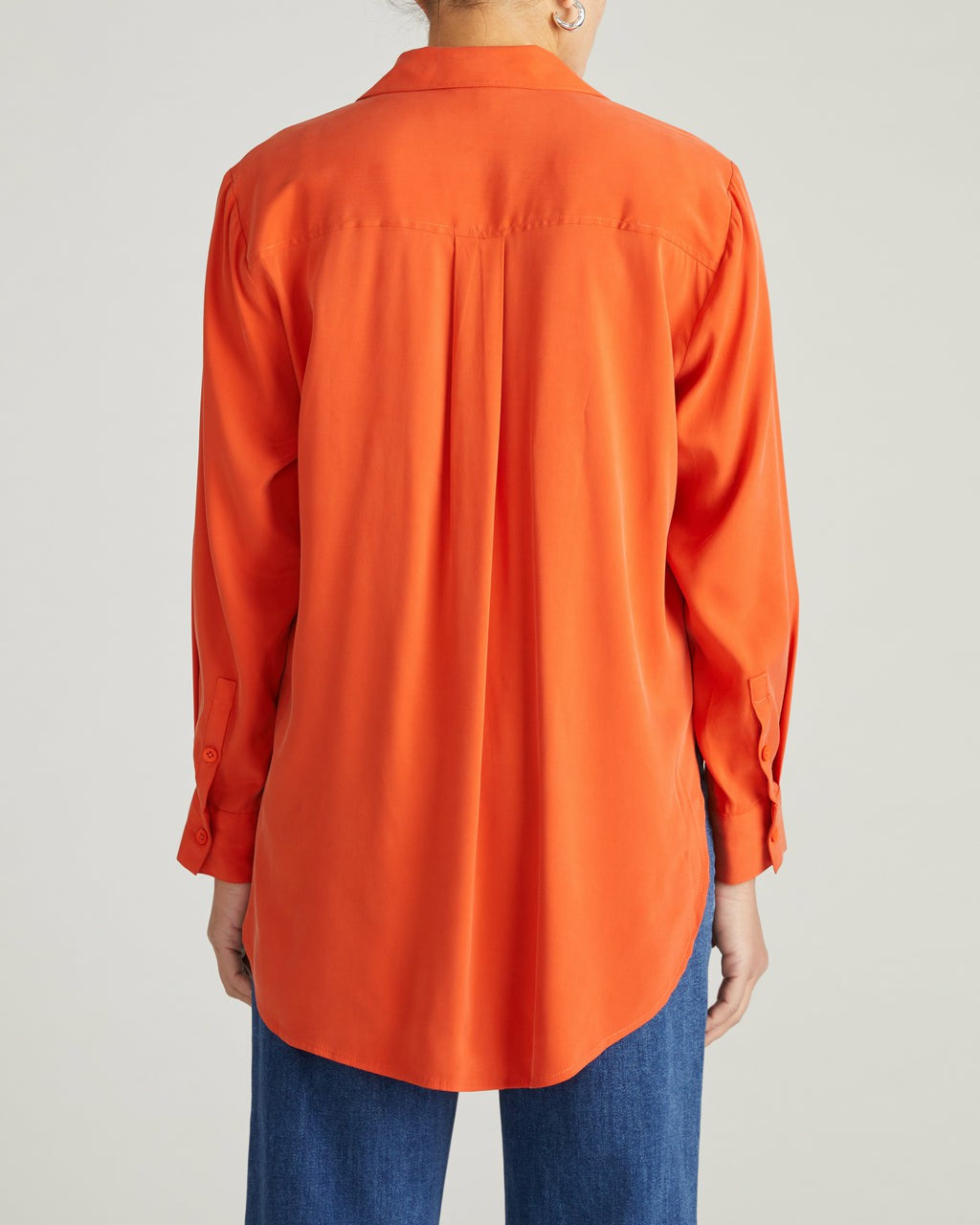 Cooling Stretch Cupro Artist Shirt - Orange Flame | Universal Standard