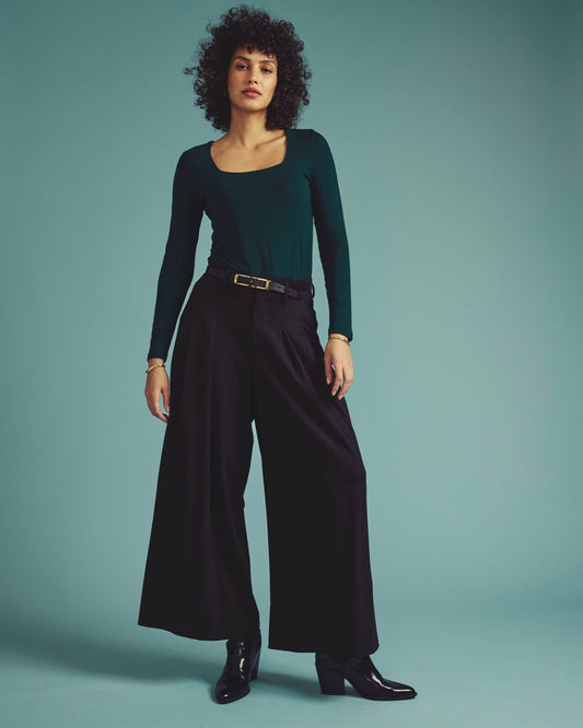 Agatha Liquid Jersey Top - Forest Green | Universal Standard