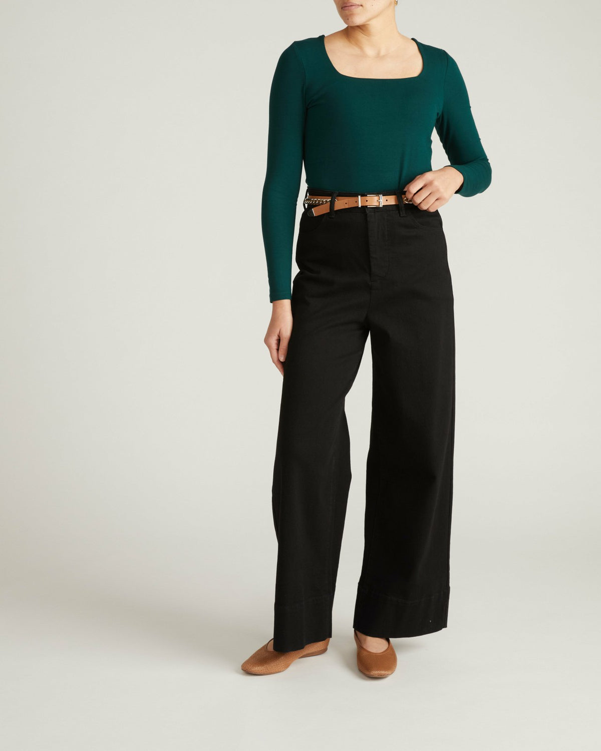 Agatha Liquid Jersey Top - Forest Green | Universal Standard