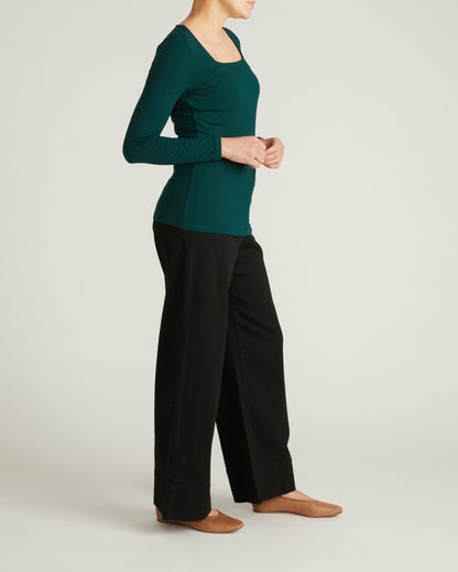Agatha Liquid Jersey Top - Forest Green | Universal Standard