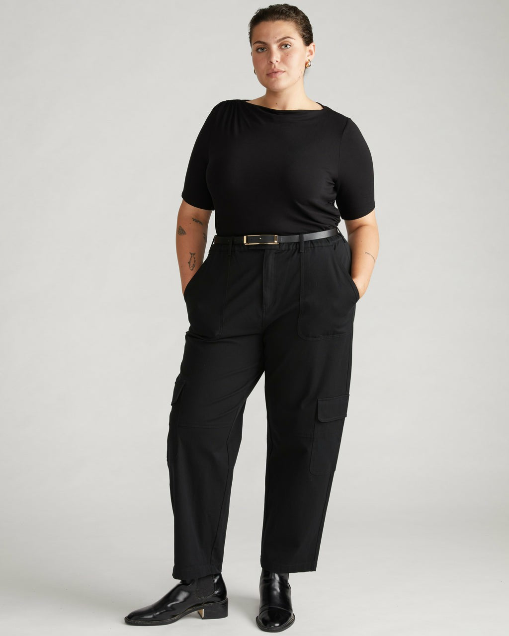 Louise Short Sleeve Liquid Jersey Top - Black | Universal Standard