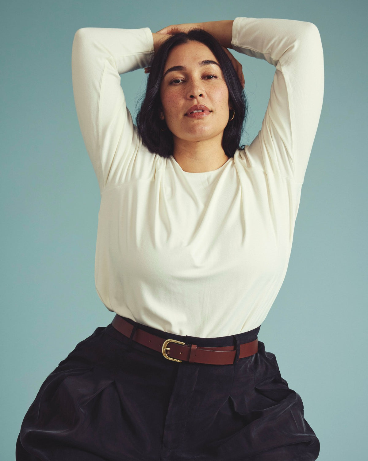 Joan Liquid Jersey Long Sleeve Top - White | Universal Standard