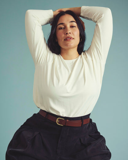 Joan Liquid Jersey Long Sleeve Top - White | Universal Standard