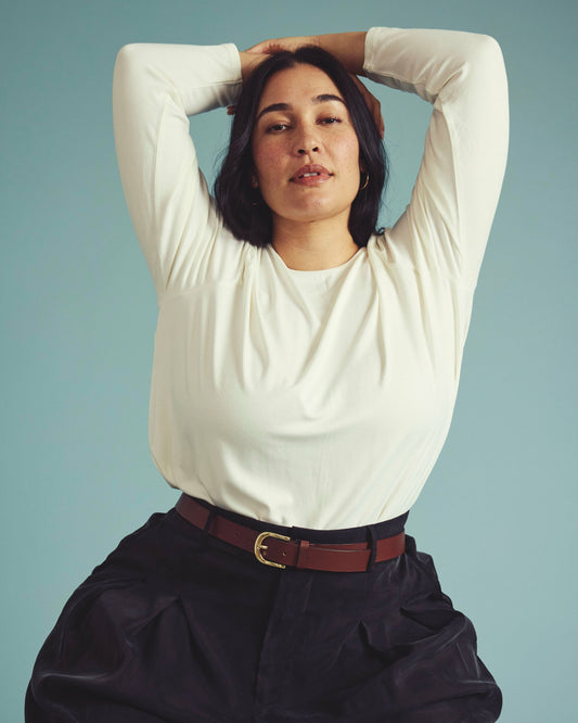 Joan Liquid Jersey Long Sleeve Top - White | Universal Standard