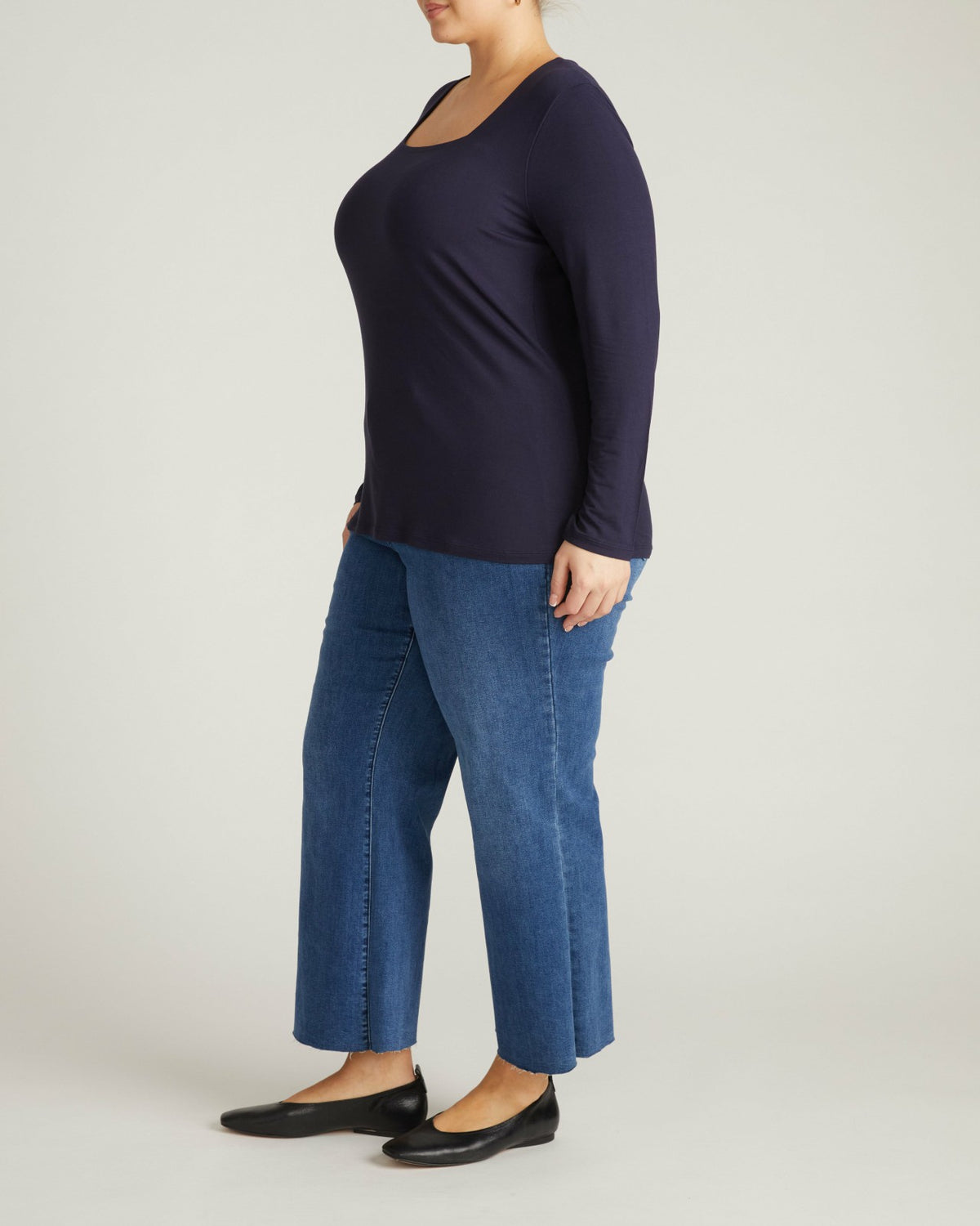 Agatha Liquid Jersey Top - Midnight | Universal Standard