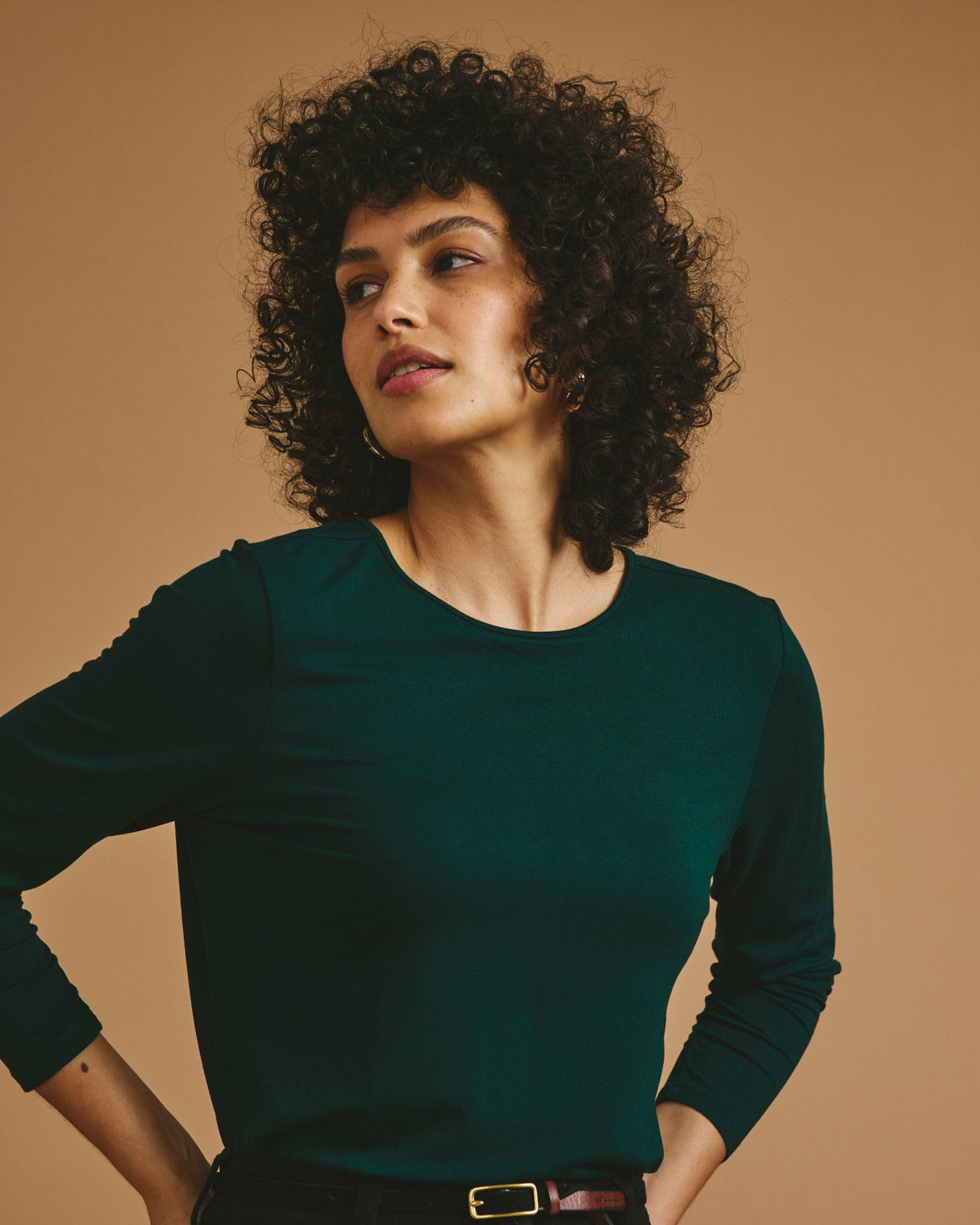 Joan Liquid Jersey Long Sleeve Top - Forest Green | Universal Standard