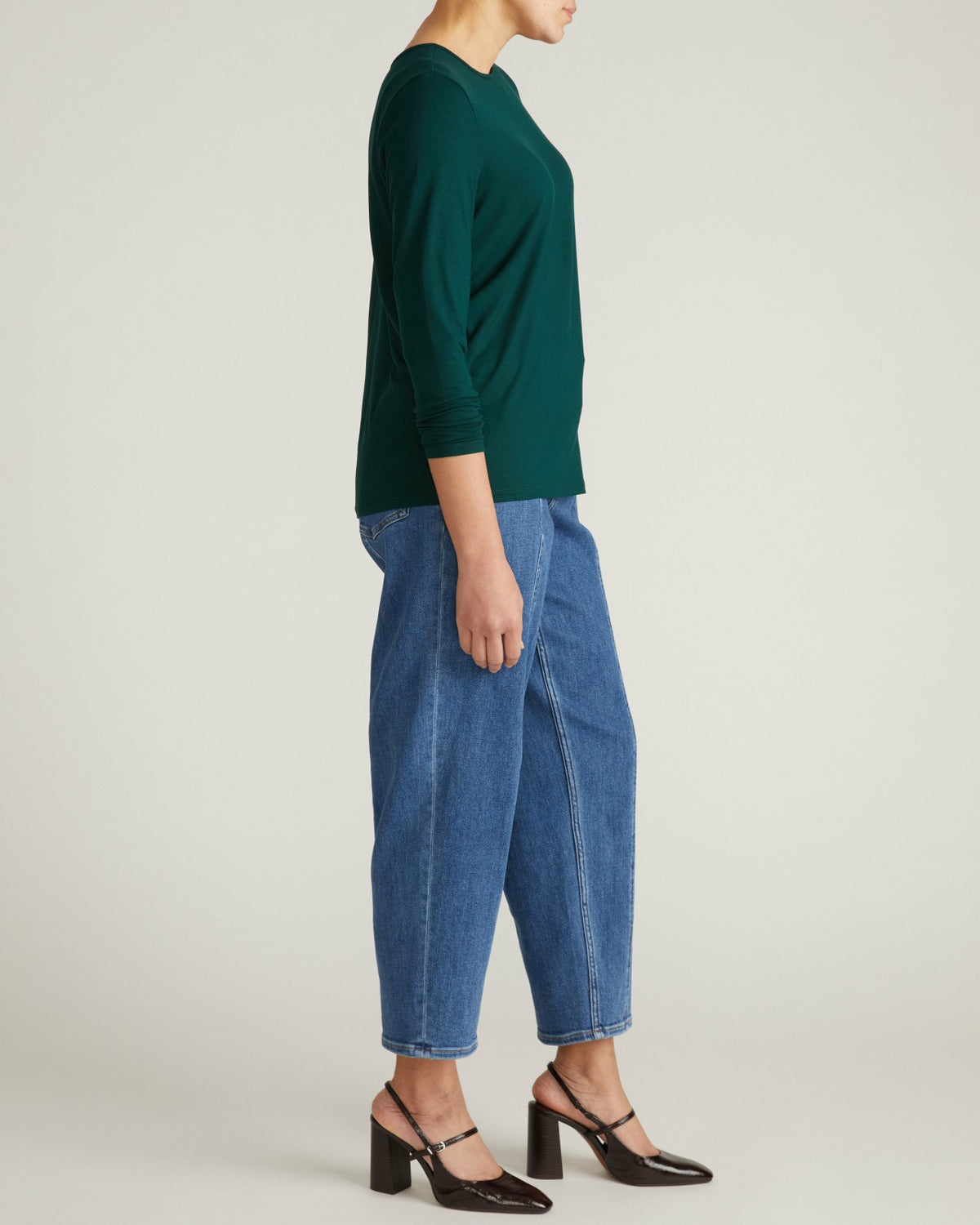 Joan Liquid Jersey Long Sleeve Top - Forest Green | Universal Standard