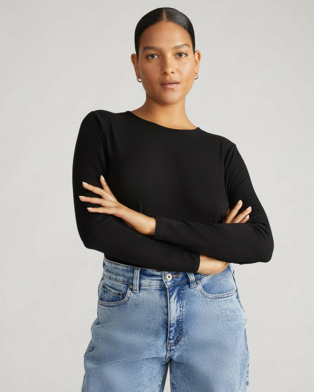 Joan Liquid Jersey Long Sleeve Top - Black | Universal Standard