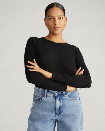 Joan Liquid Jersey Long Sleeve Top - Black | Universal Standard
