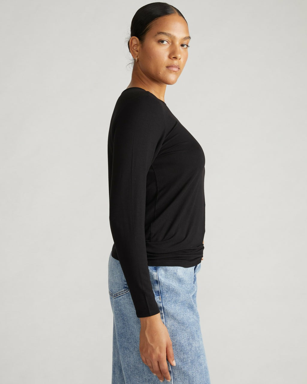 Joan Liquid Jersey Long Sleeve Top - Black | Universal Standard