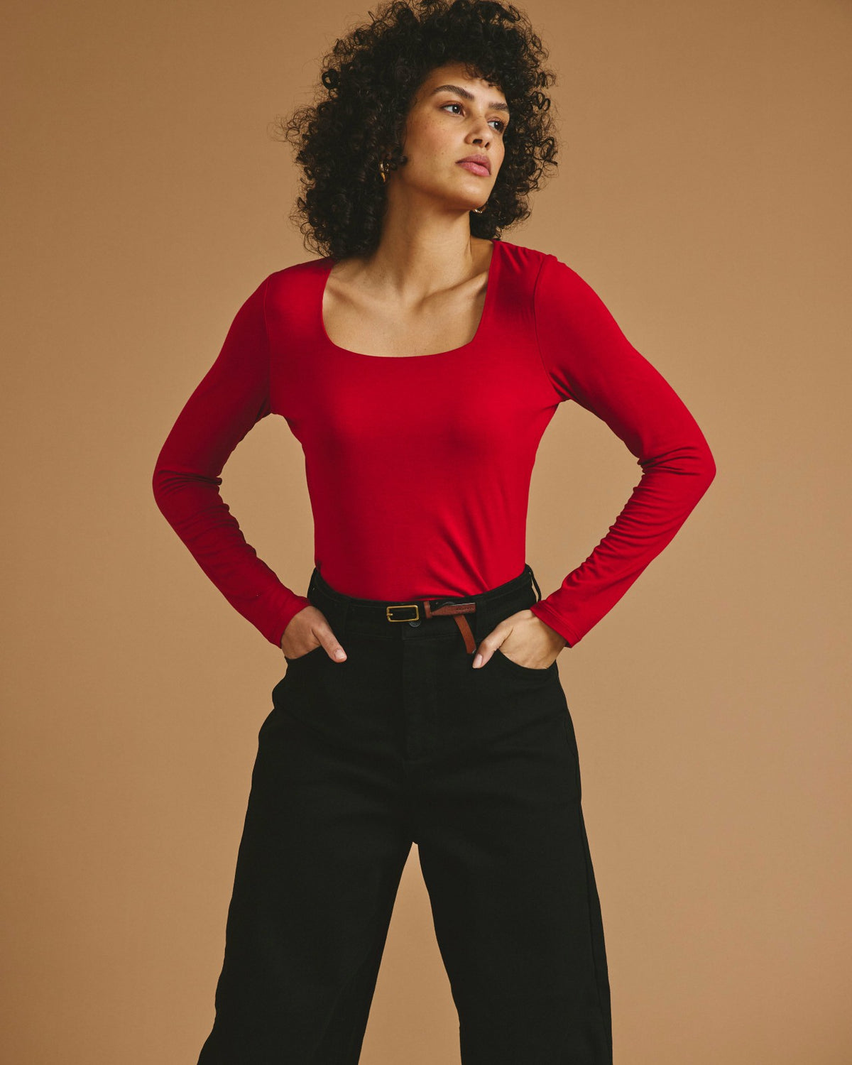 Agatha Liquid Jersey Top - New York Red | Universal Standard