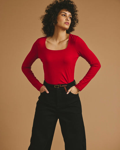 Agatha Liquid Jersey Top - New York Red | Universal Standard