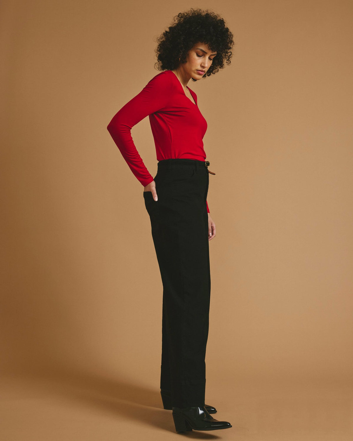 Agatha Liquid Jersey Top - New York Red | Universal Standard