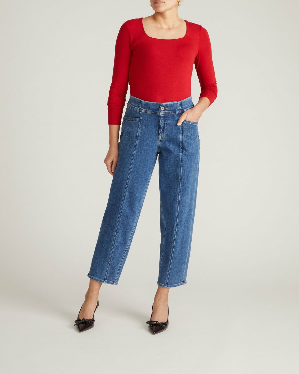 Agatha Liquid Jersey Top - New York Red | Universal Standard