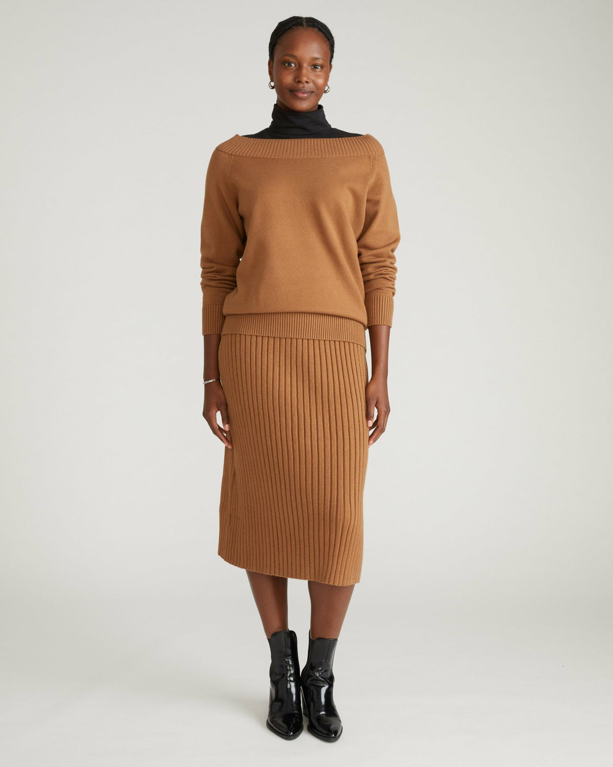 Noomi Cold Shoulder Sweater - Classic Camel | Universal Standard