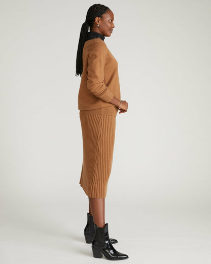 Noomi Cold Shoulder Sweater - Classic Camel | Universal Standard
