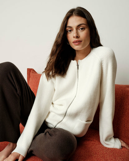 Better-Than-Wool Zip Cardigan - Cream | Universal Standard