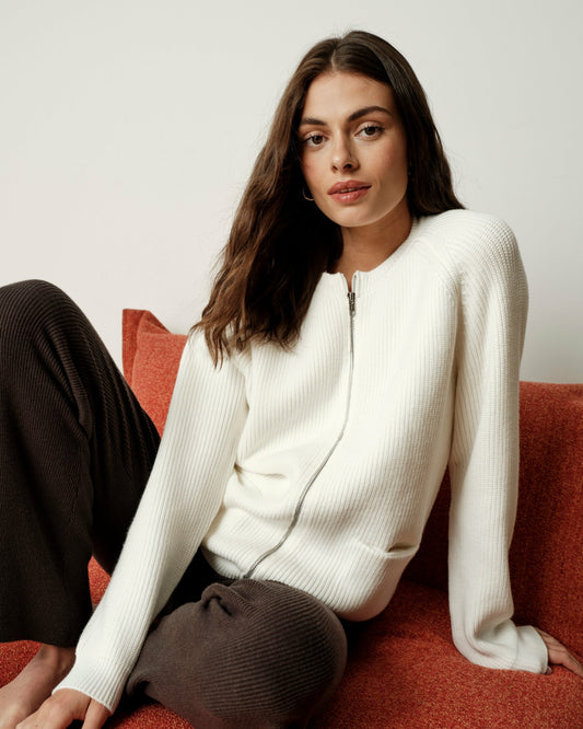 Better-Than-Wool Zip Cardigan - Cream | Universal Standard
