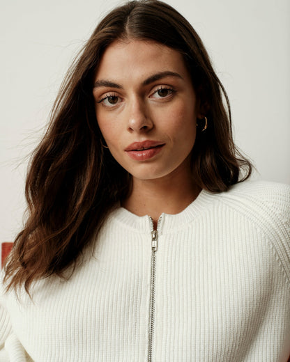 Better-Than-Wool Zip Cardigan - Cream | Universal Standard