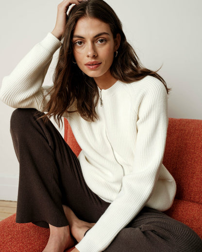 Better-Than-Wool Zip Cardigan - Cream | Universal Standard
