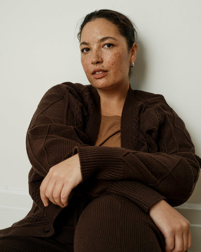 Cable Knit Cardigan - Espresso | Universal Standard