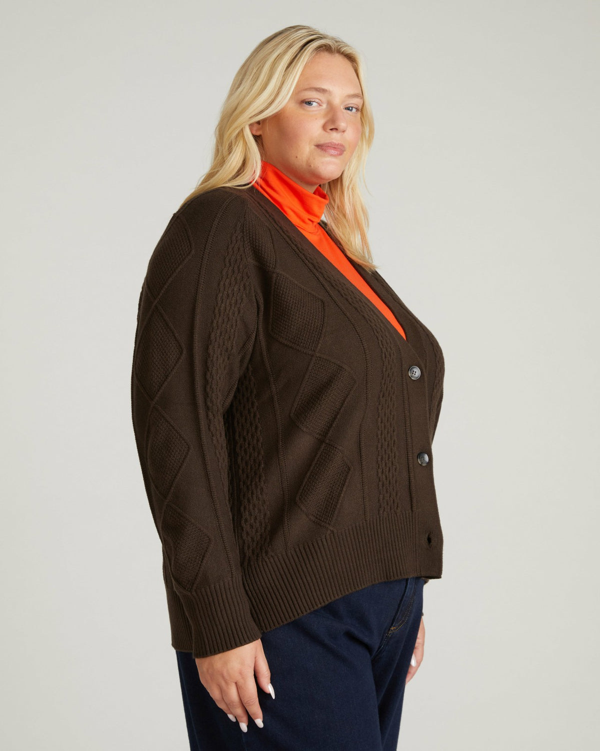 Cable Knit Cardigan - Espresso | Universal Standard