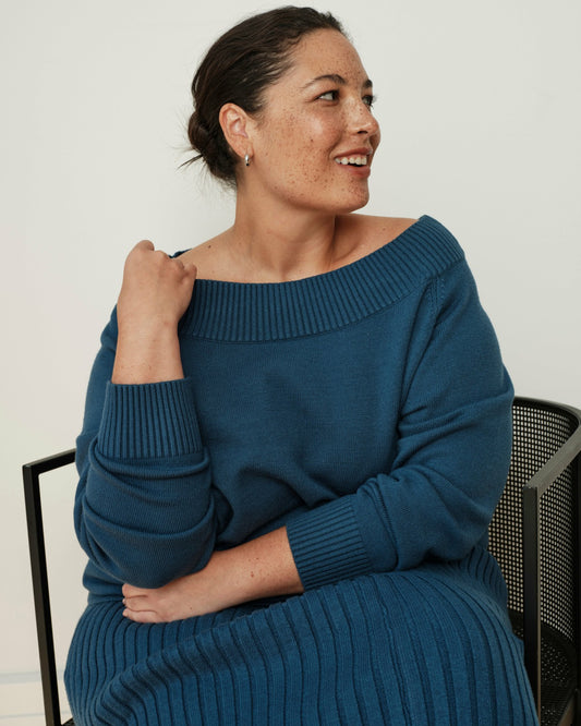 Noomi Cold Shoulder Sweater - Deep Teal | Universal Standard
