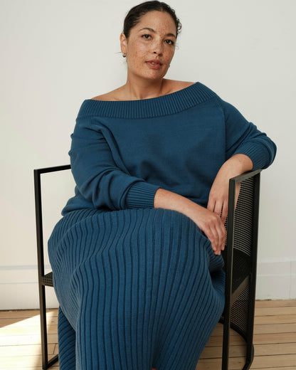 Noomi Cold Shoulder Sweater - Deep Teal | Universal Standard