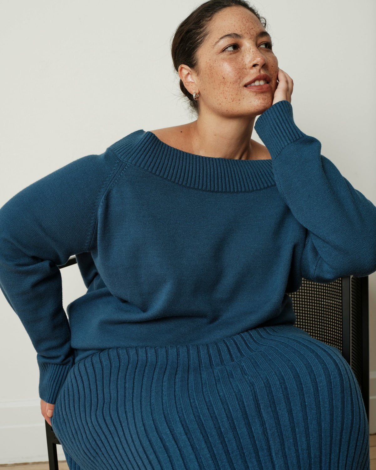 Noomi Cold Shoulder Sweater - Deep Teal | Universal Standard