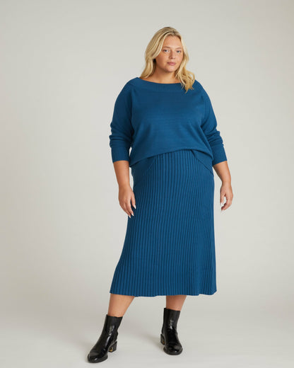 Noomi Cold Shoulder Sweater - Deep Teal | Universal Standard