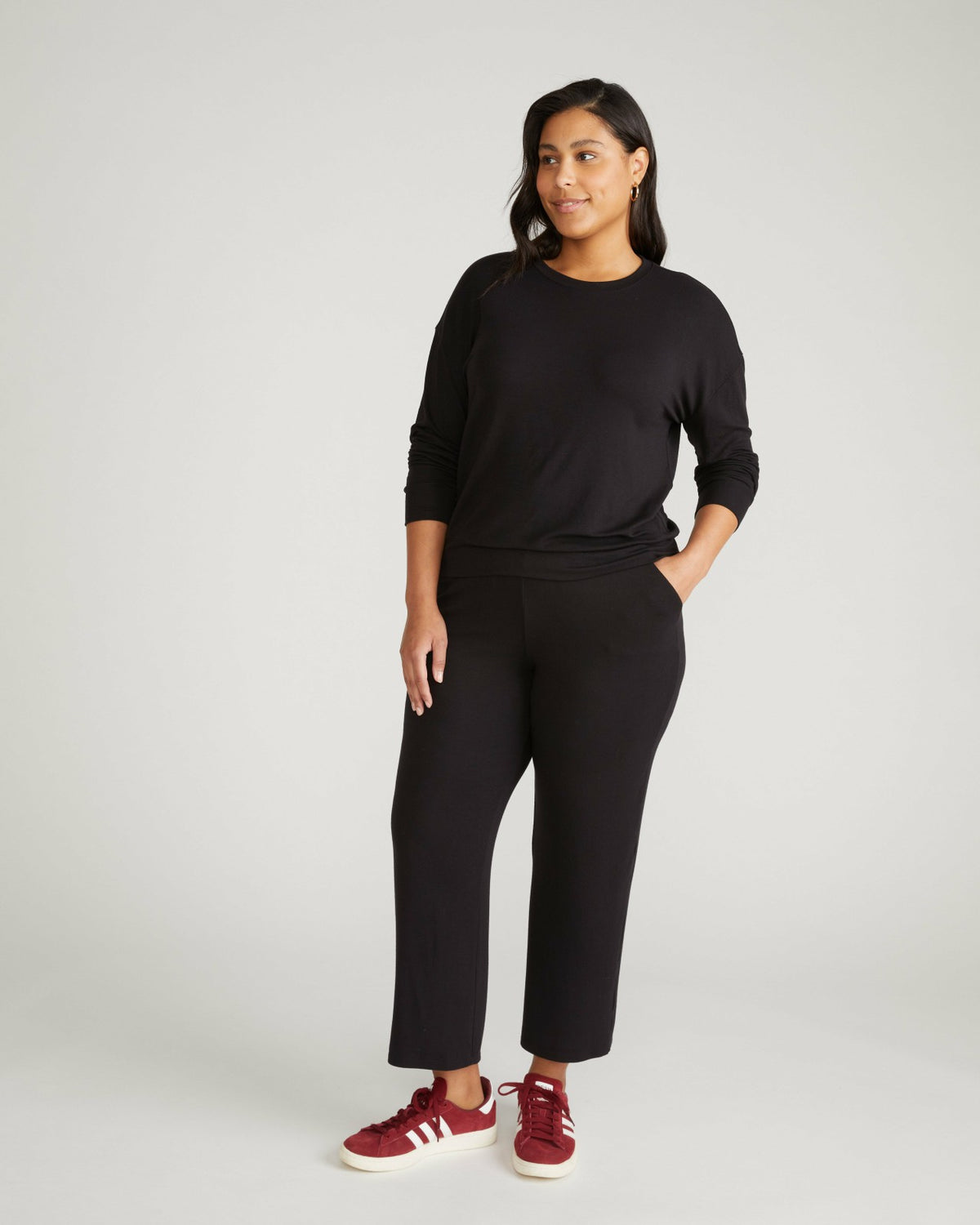 TravelKnit Sweatshirt - Black | Universal Standard