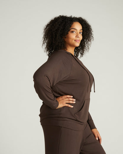 TravelKnit V Neck Hoodie - Espresso | Universal Standard