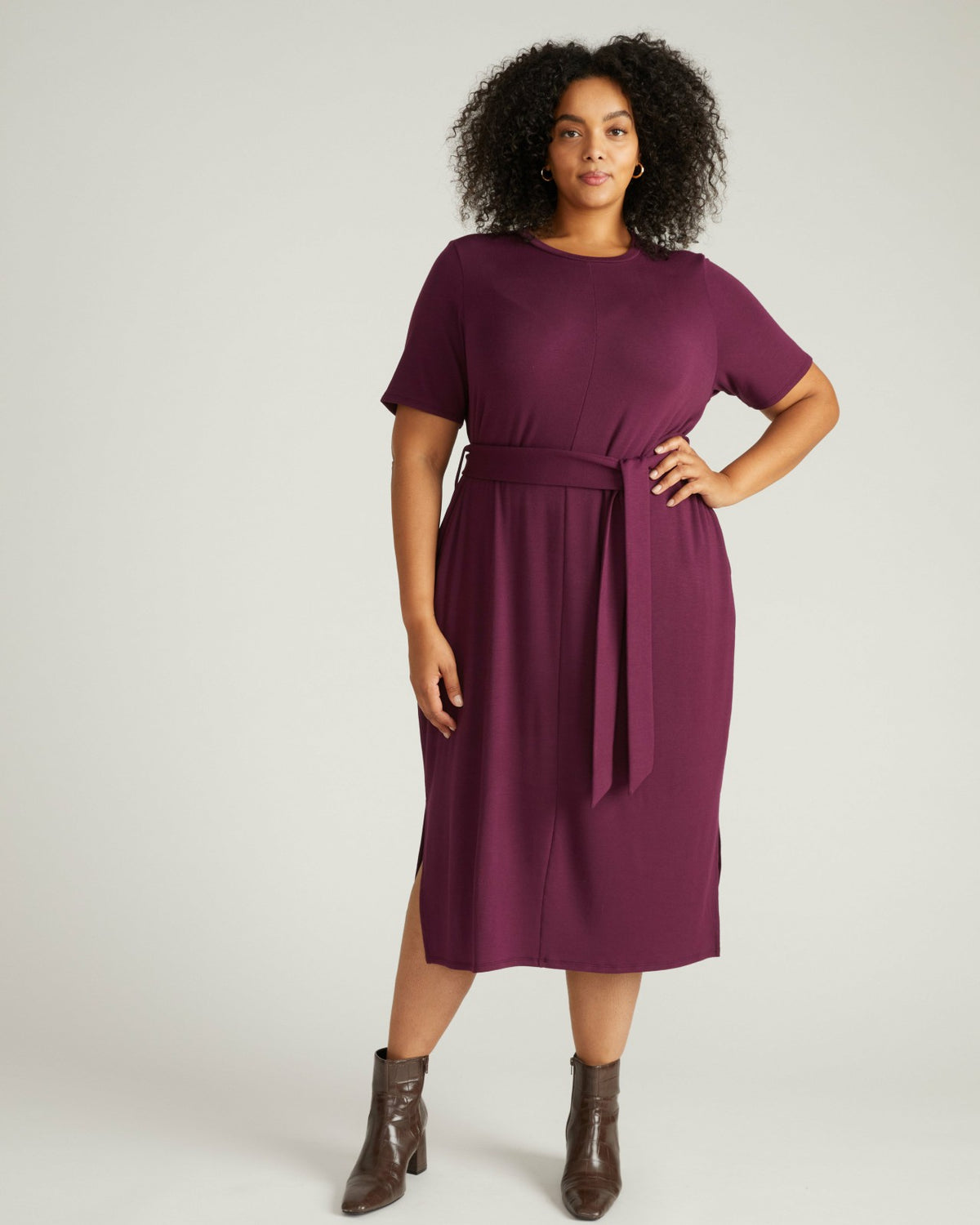 TravelKnit Belted Dress - Gamay | Universal Standard
