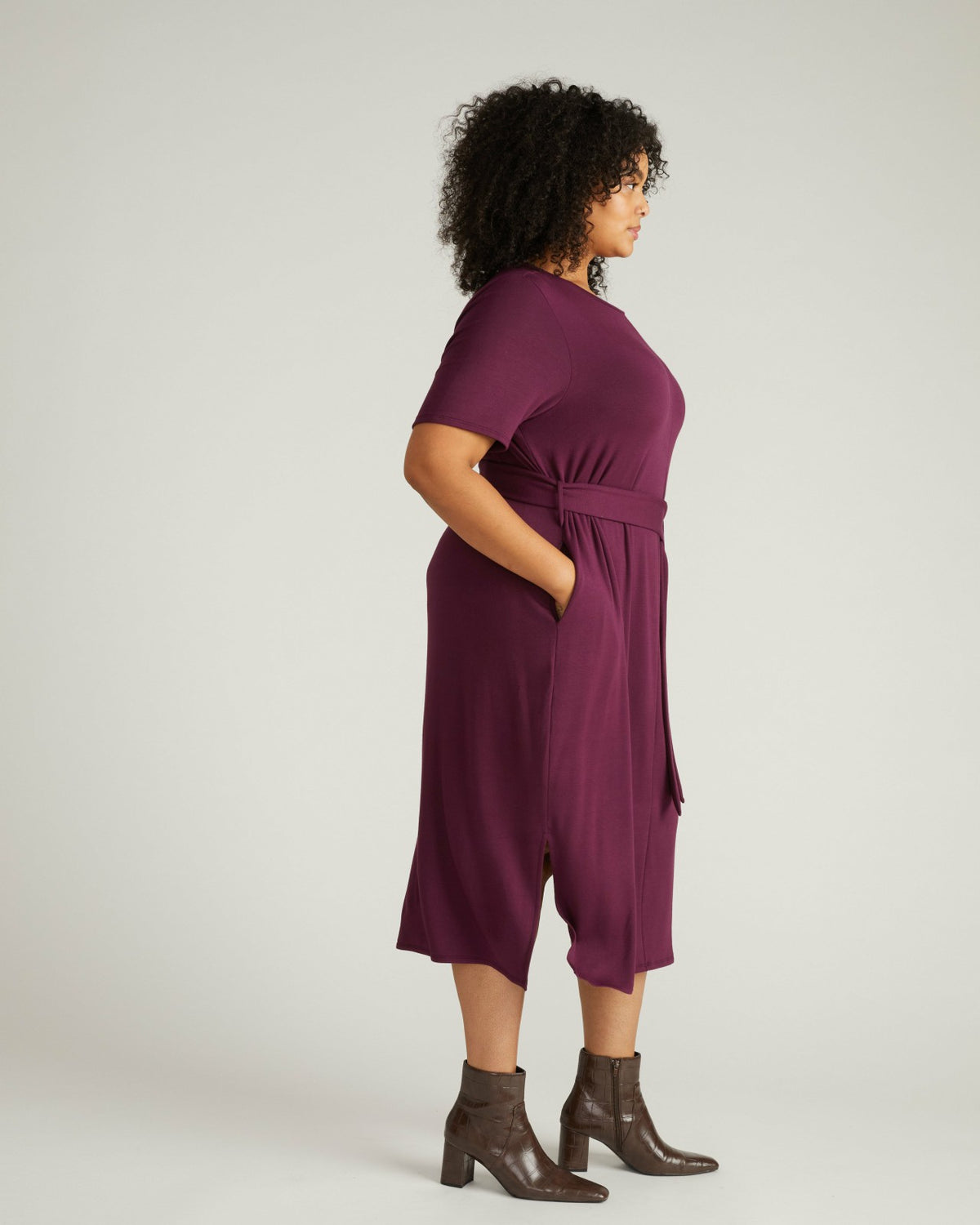 TravelKnit Belted Dress - Gamay | Universal Standard
