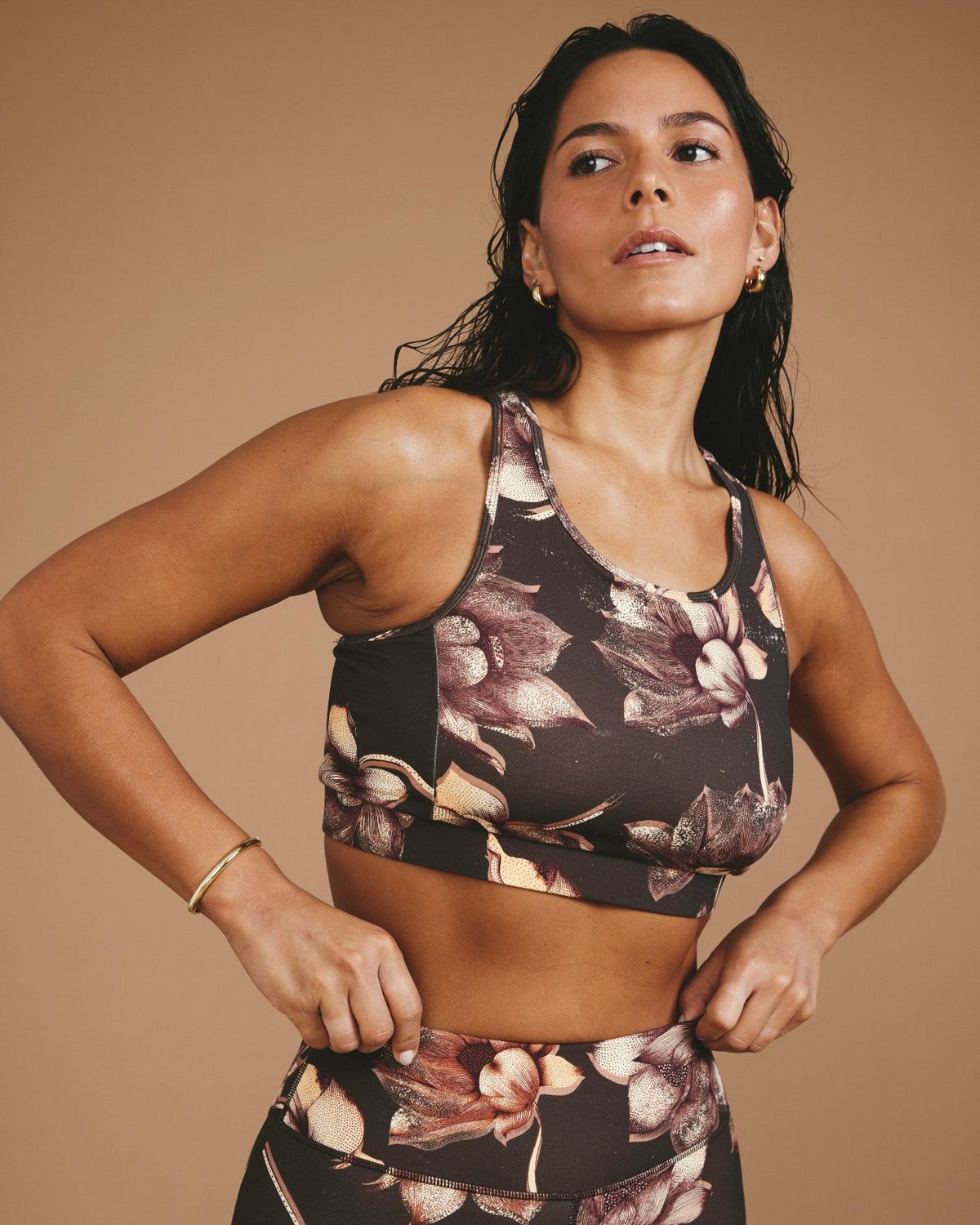 Next-to-Naked Racerback Sports Bra - Lotus Print | Universal Standard