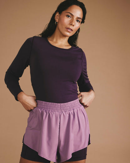 Mia Long Sleeve Movement Tee - Purple Jewel | Universal Standard