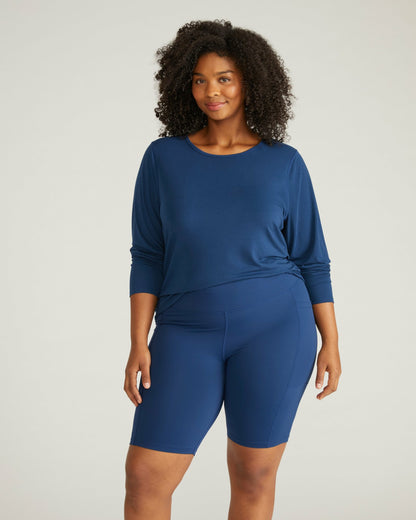 Mia Long Sleeve Movement Tee - Pageant Blue | Universal Standard